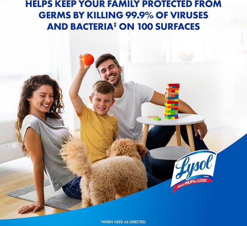 Lysol رذاذ مطهر، رذاذ معقم ومضاد للبكتيريا، للتعقيم وإزالة الروائح، نسيم الصباح الباكر، 1 قطعة، 19 أونصة سائلة لكل منها - Image 3